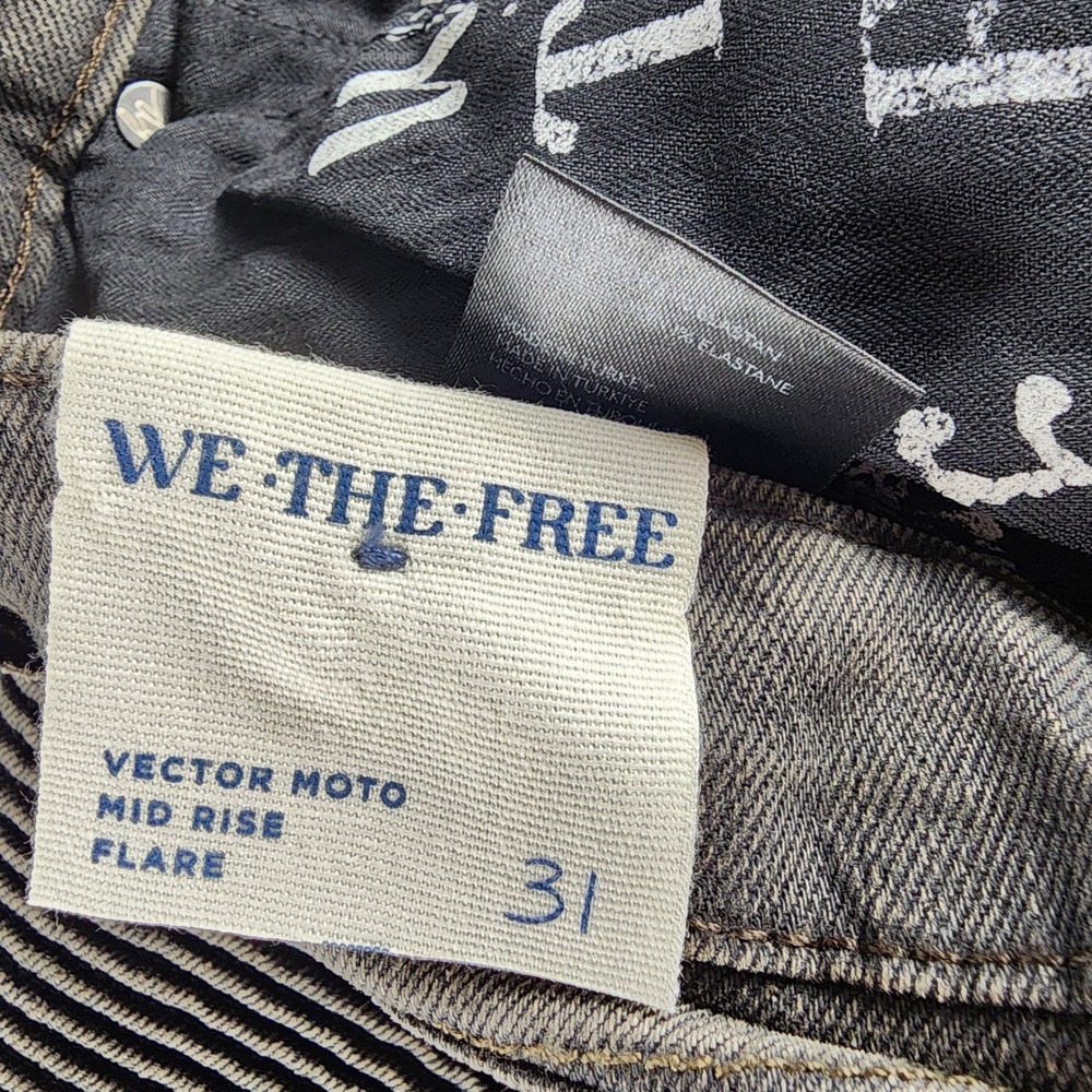 We The FreeJeans 31 (33x32)Mid Rise Flare Cotton Beta Brown Vector Moto NWT - Picture 2 of 15